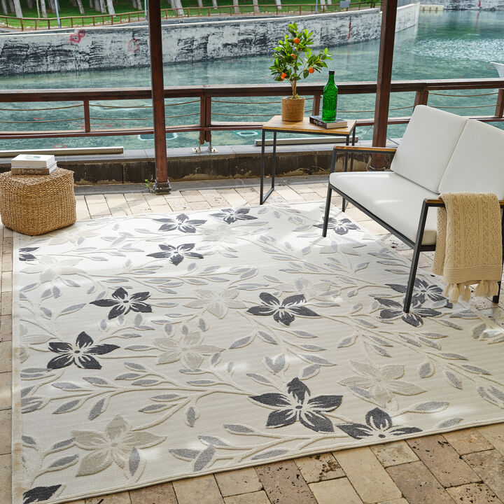 Rug Branch Florin Contemporary Botanical Cream Beige Indoor Area Rug