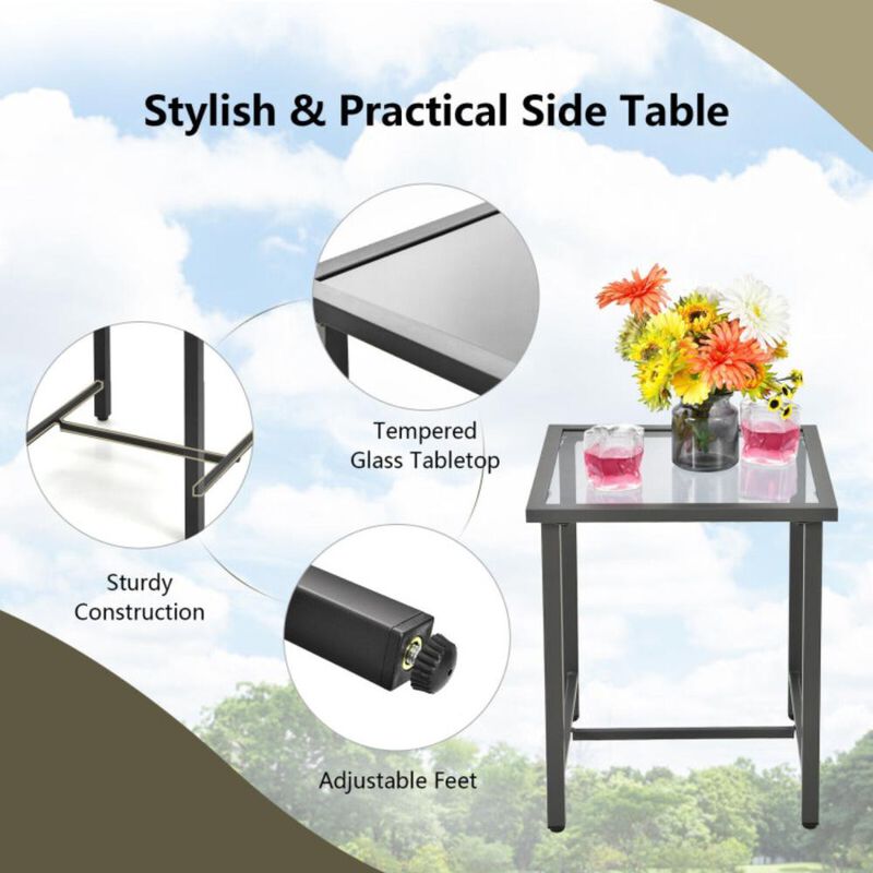 Hivvago 3 Pieces Patio Rattan Rocking Furniture Set