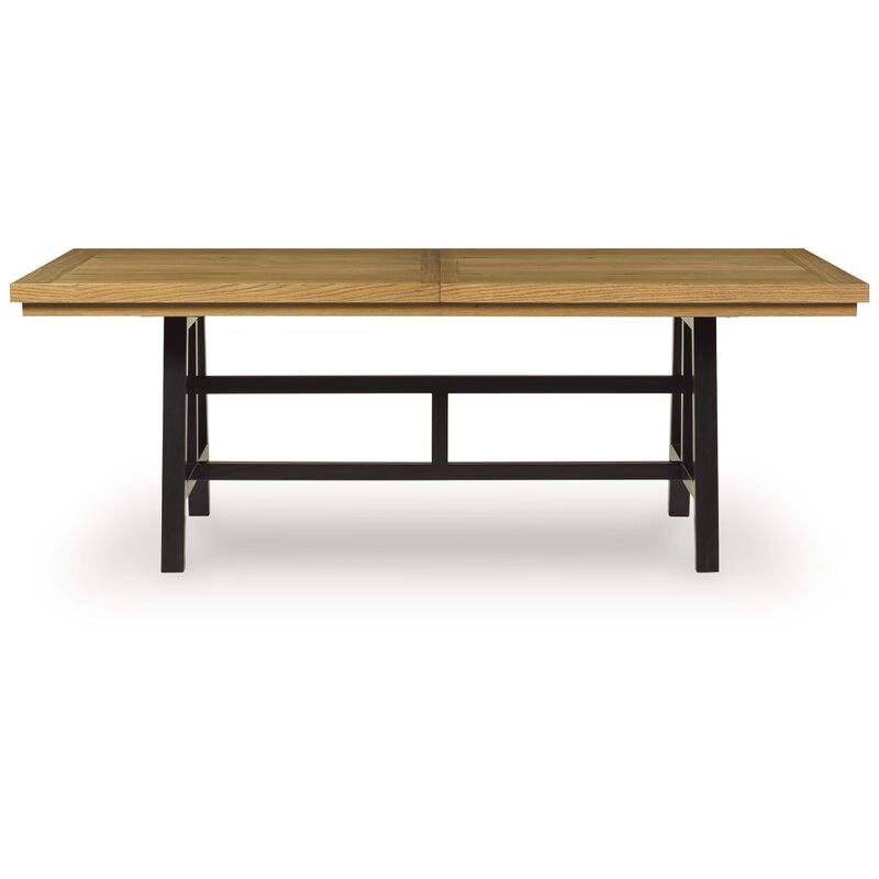 Dani Dining Table, 84-120 Inch Extendable Leafs, Oak Brown and Black image number 4