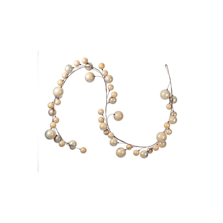 Vickerman 10' Oat Pearl Branch Ball Wire Garland.
