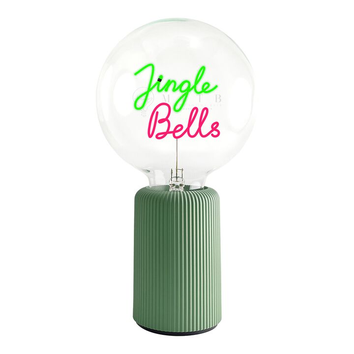 Bulb JINGLE BELLS Green/ Red with Base Table Lamp PORTABLE Pop