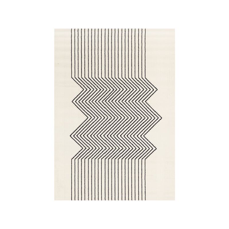 Novelle Home Black and White 7x10 Modern Rug for Living Interiors image number 0