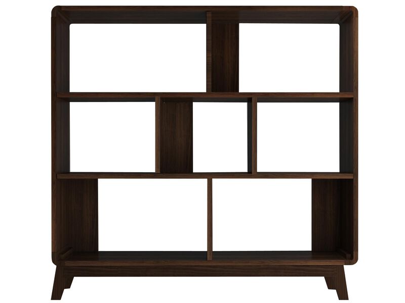 Leva Scandinavian Style Bookcase with 7 Open Cubbies image number 1