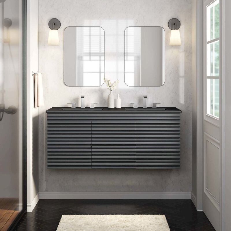 Render 48" Wall-Mount Bathroom Vanity Basin Included image number 9