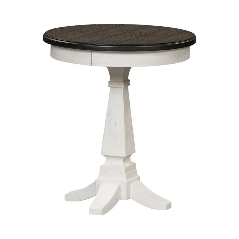 Liberty Furniture Allyson Park Chair Side Table in Wirebrushed White w/ Charcoal Top image number 3