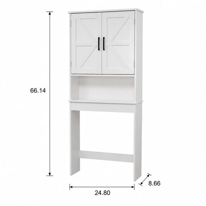 ELEMENT ACE Over The Toilet Storage Cabinet with Adjustable Open Shelf, Bathroom Space Saver with Double Doors for Small Bathrooms
