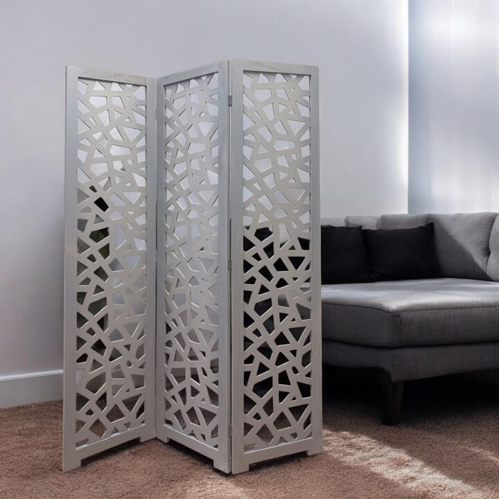 Solid Wood Folding 3-Panel Screen Room Divider for Privacy and Stylish Space Separation