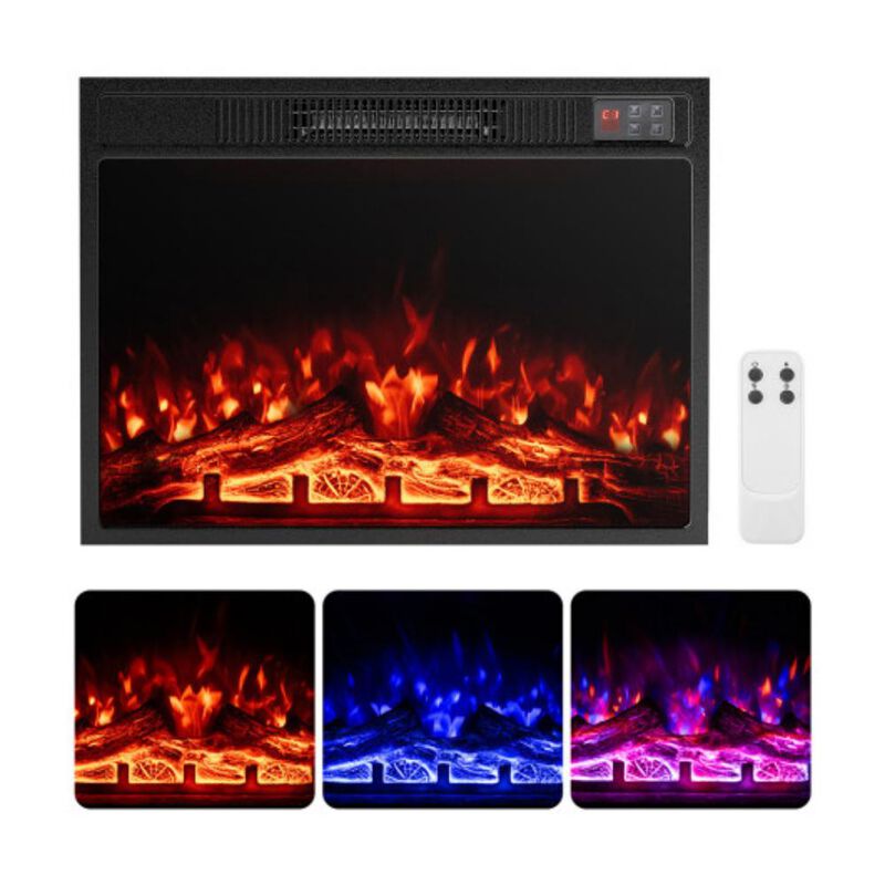 23-Inch Electric Fireplace Insert Heater with Adjustable Flame Color for Cozy Ambiance