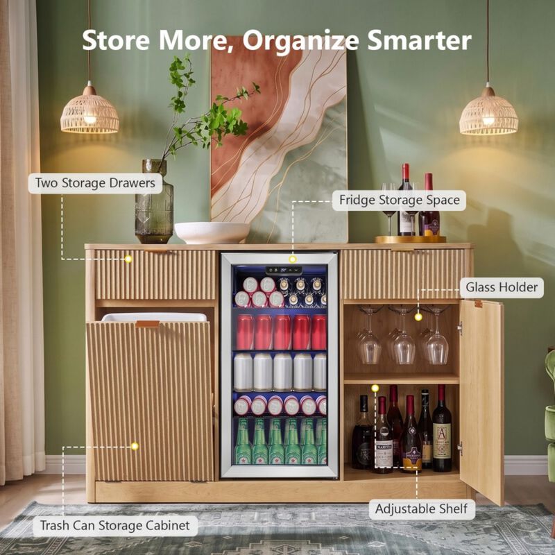 Cekfal Mini Fridge Wine Bar Sideboard Cabinet image number 4