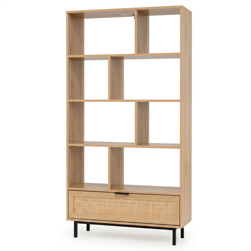 64 Inch Bookcase with 8 Open Cubes Storage Organizer Shelf image number 0