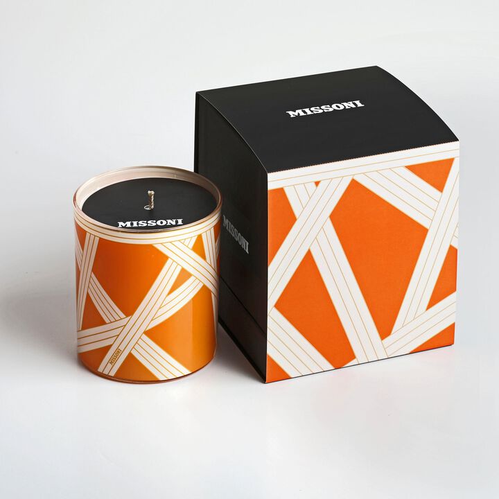 Scented Candle NASTRI BICOLORE Orange, diam. 3.3", H 3.5"