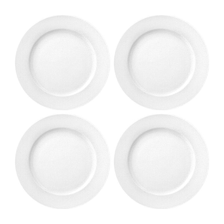Delta dia.10.5" Round White Porcelain Plate (Set of 4)