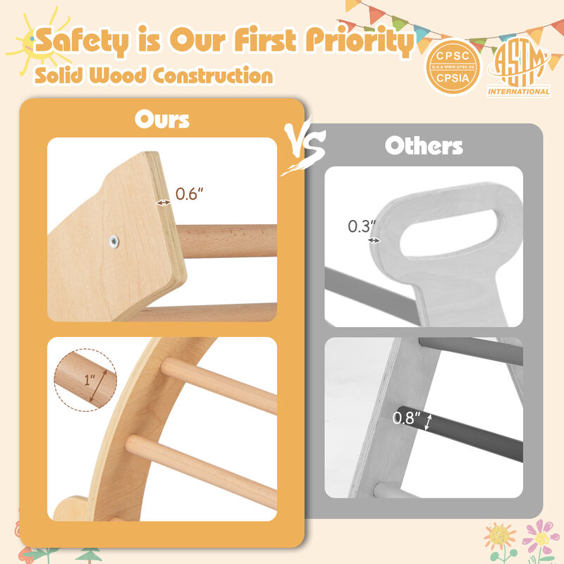 Kids Climbing Arch with Cushion &ndash; Montessori Climber/Rocker for Toddlers image number 4