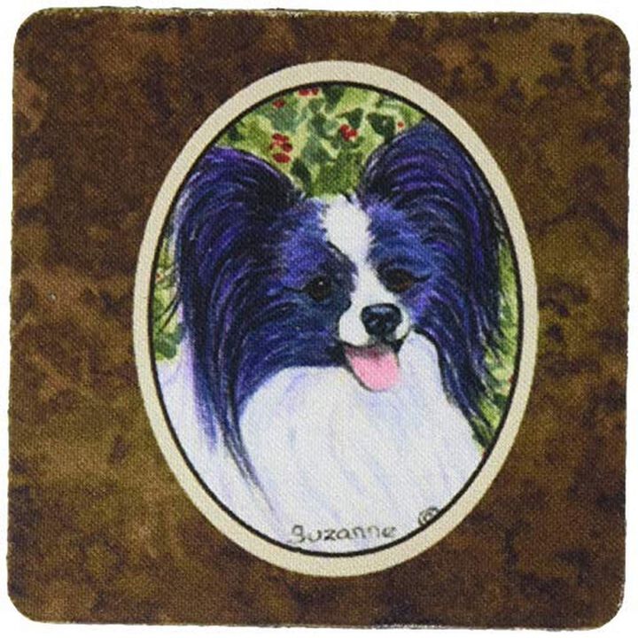 Caroline's Treasures SS8811FC Papillon Foam Coasters (Set of 4), 3.5 H x 3.5 W, Multicolor