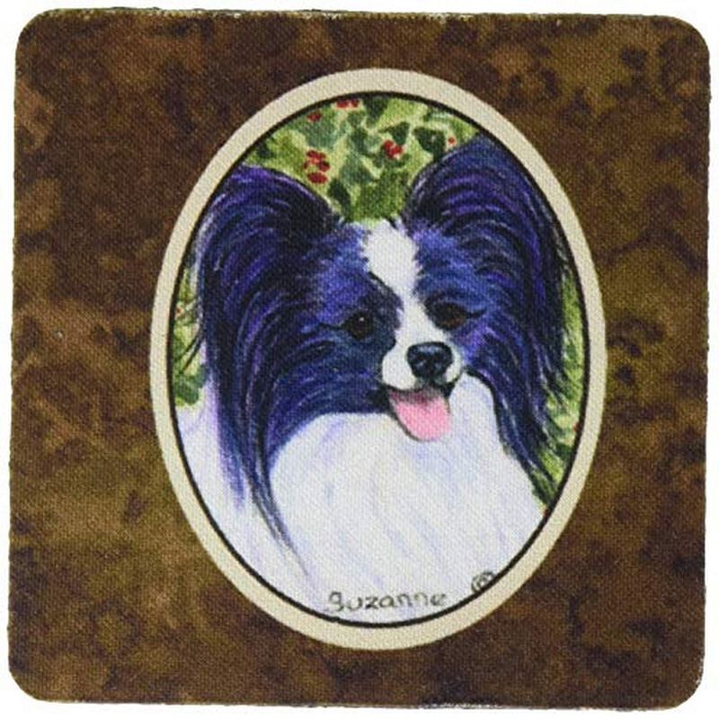 Caroline's Treasures SS8811FC Papillon Foam Coasters (Set of 4), 3.5 H x 3.5 W, Multicolor