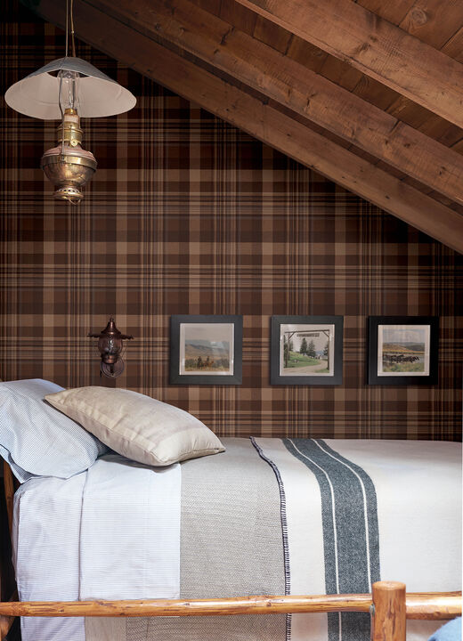 Dutton Plaid Rust Wallpaper