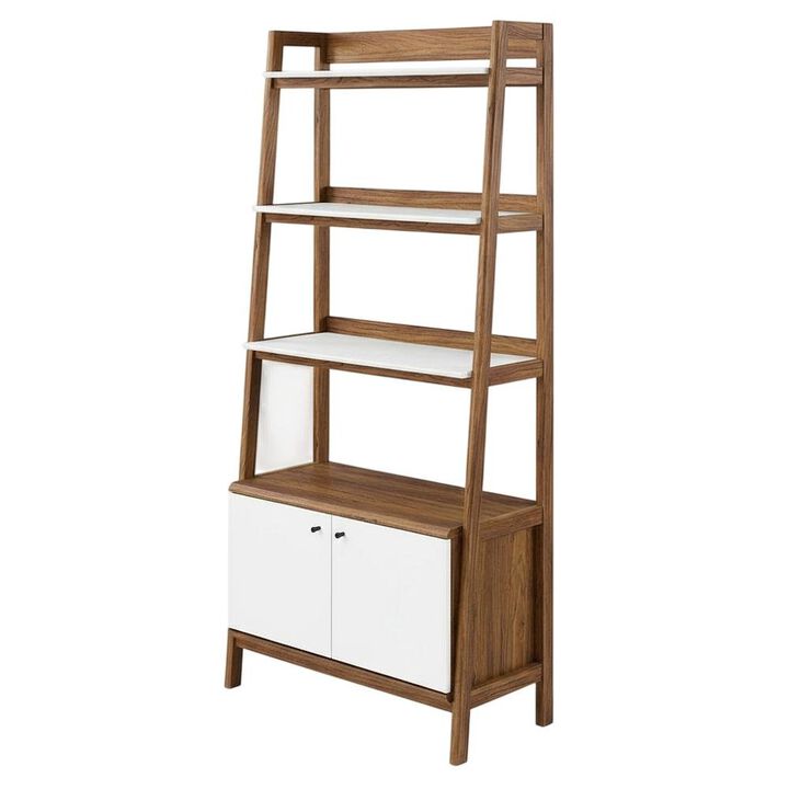 Wooden Bookshelf in Natural Finish with Open Storage Design