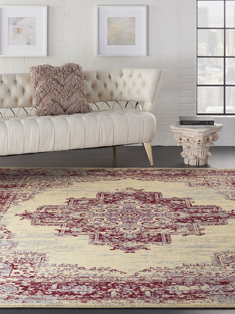 Grafix GRF14 Cream/Red 7' x 10' Rug