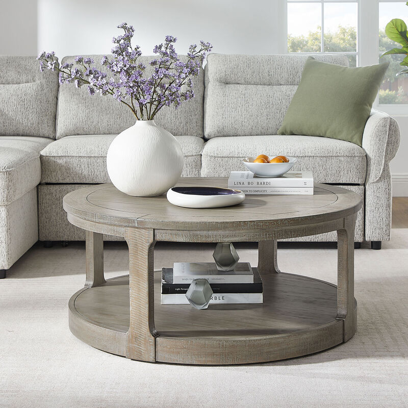Votnix 2‑Tier Round Coffee Table image number 3