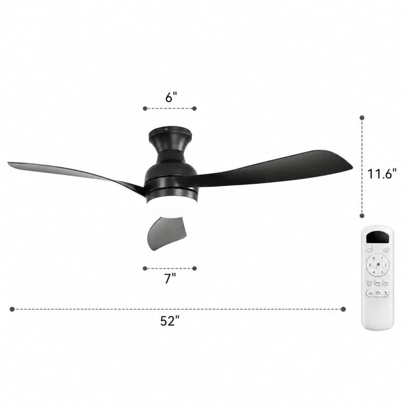 52" Ceiling Fan with Dimmable LED Light image number 1