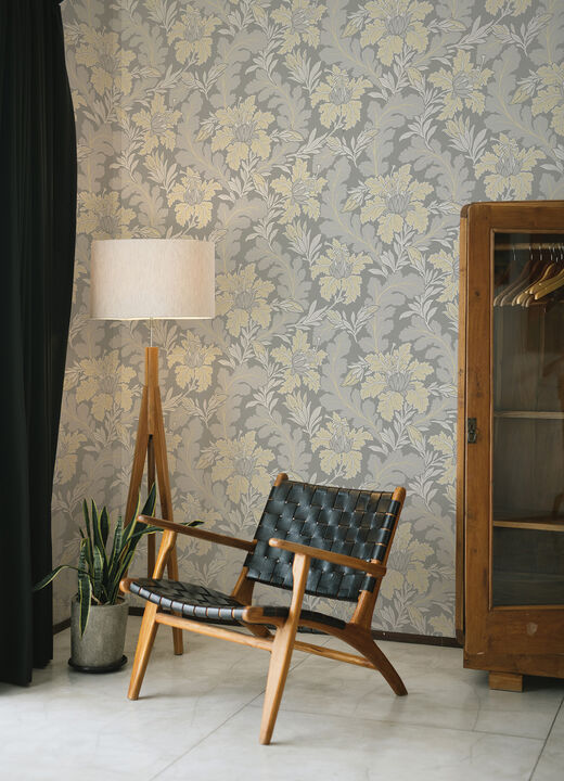 Butterfield Light Grey Floral Wallpaper (Set of 2)