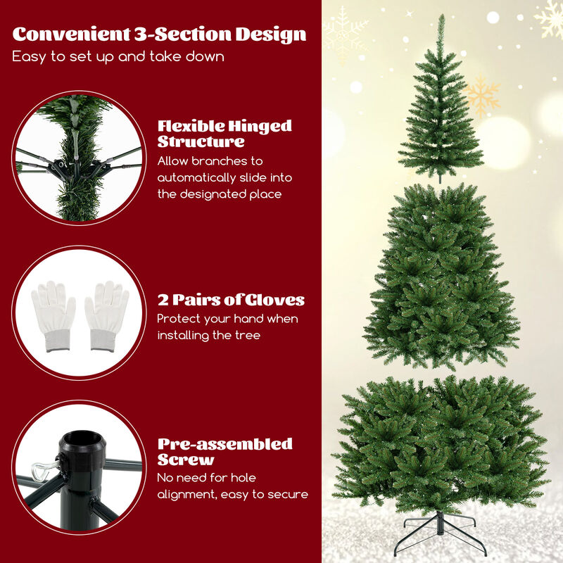 Corner Artificial Christmas Tree with  Tips and LED Lights