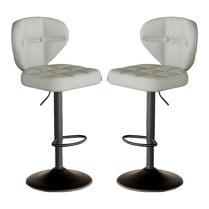 PU Leather Swivel Bar Stools Set of 2, Modern Hydraulic Adjustable Counter Height Stools, Steady Water Resistant Iron Frame 360&deg; Kitchen Island Chairs image number 0