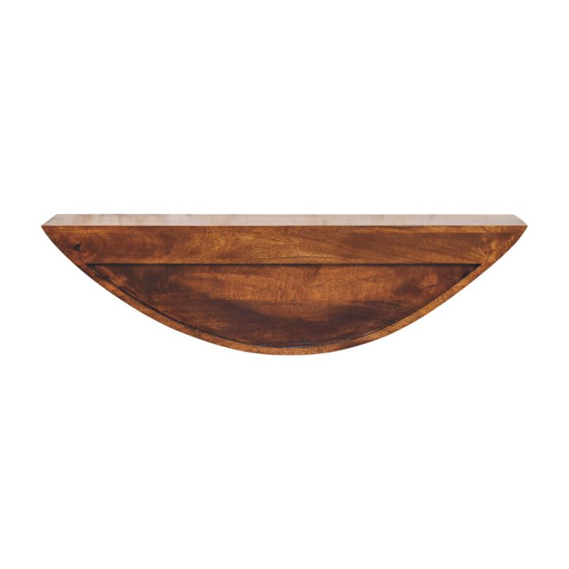 Artisan Furniture Solid Wood Crescent Floating Wall Shelf