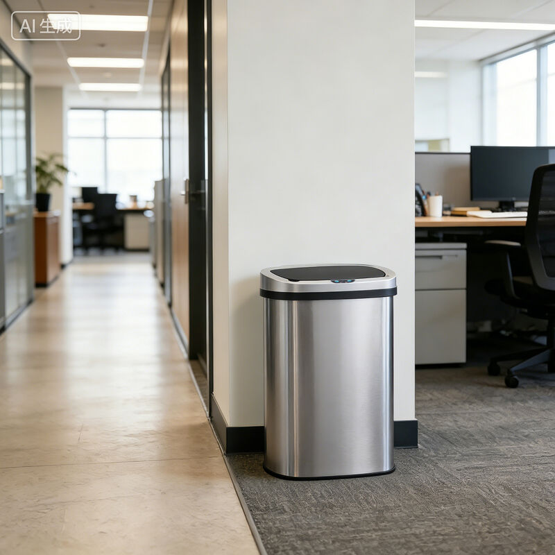 13 Gal./50 Liter Stainless Steel Oval Motion Sensor Trash Can for Kitchen image number 2