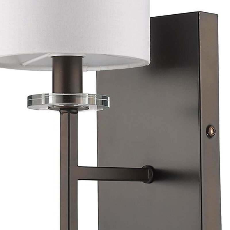 Hivvago Minimalist Bronze Wall Sconce with Fabric Shade