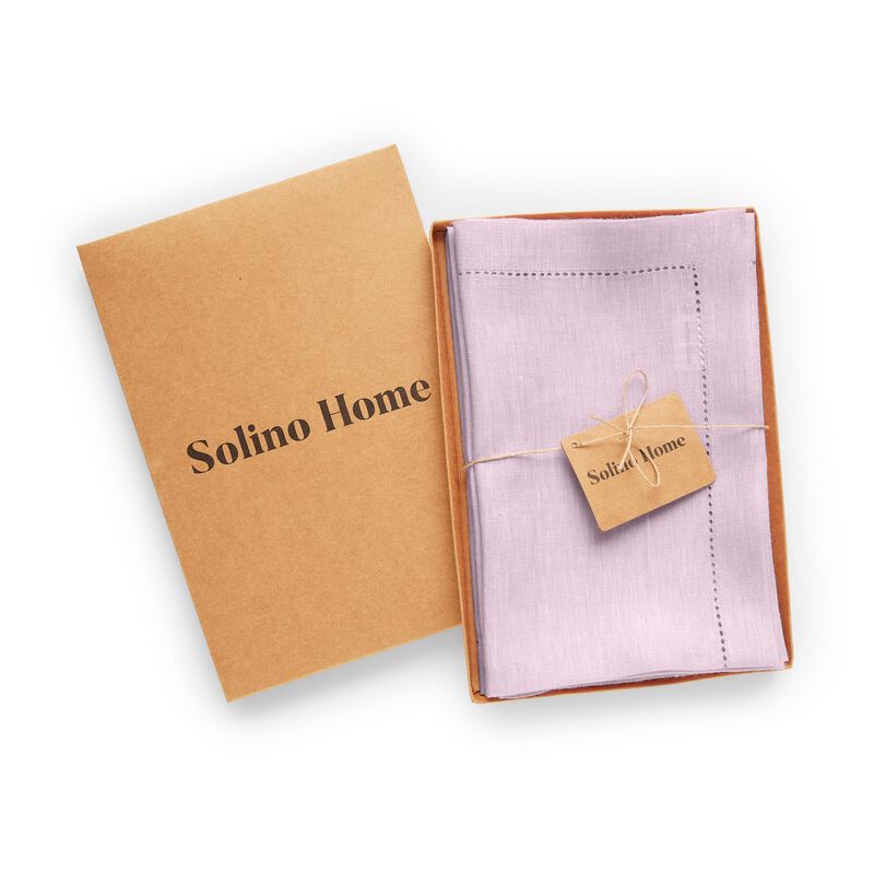 Solino Home 100% Pure Linen Dinner Napkins 20 x 20 Inch Set of 4 - Milan