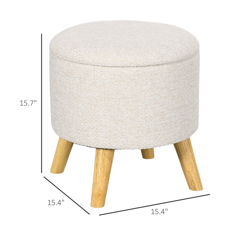 Hivvago Hidden Storage Ottoman Stool for Bedroom or Living Room image number 2