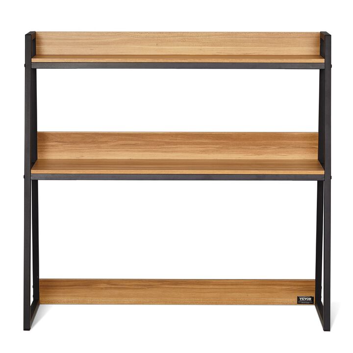 2-Tier Desktop Bookshelf Organizer with Storage Rack for Office and Home