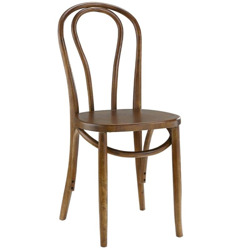 Wood Dining Side Chair with Padded Backrest and Compact Design image number 1