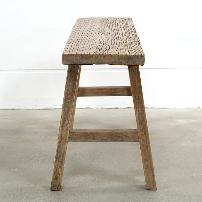 Vintage Reclaimed Elm Entryway Bench in Natural Wood image number 3