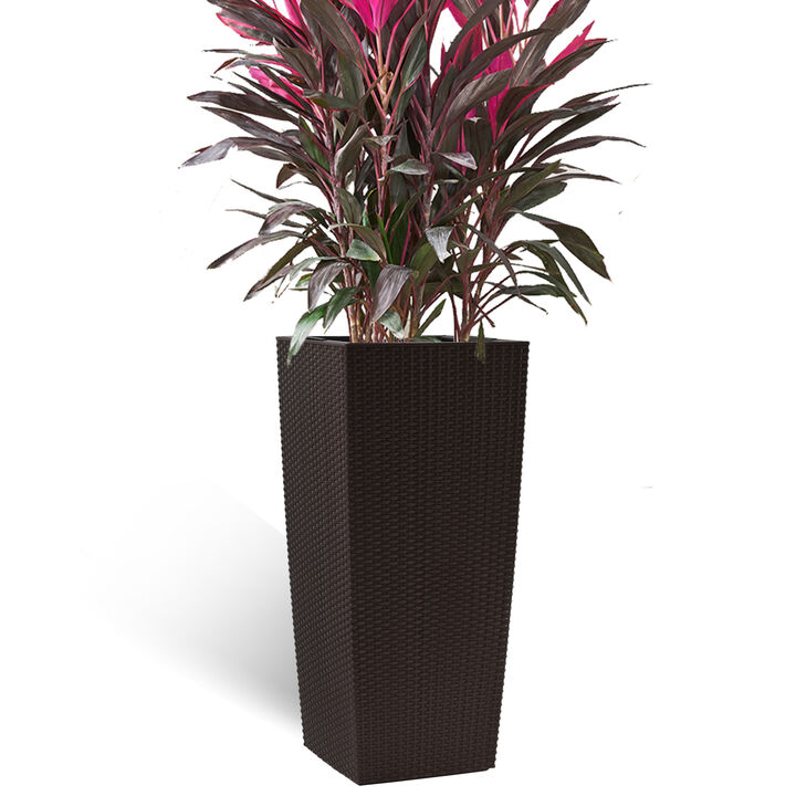WOW PIONEER 30 Inch Tall Large Self-Watering Planter Pot with Drainage Holes, Inner Trays, Water Level Monitor for Indoor Outdoor Garden Patio Porch Backyard