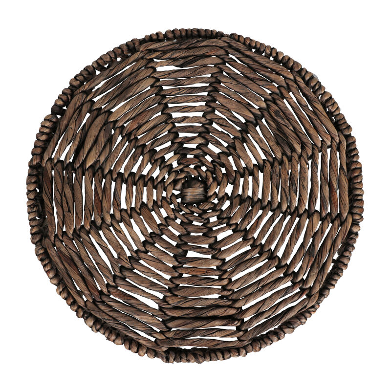 Amara Coastal Bohemian Handwoven Water Hyacinth Round Tripod End Table image number 6