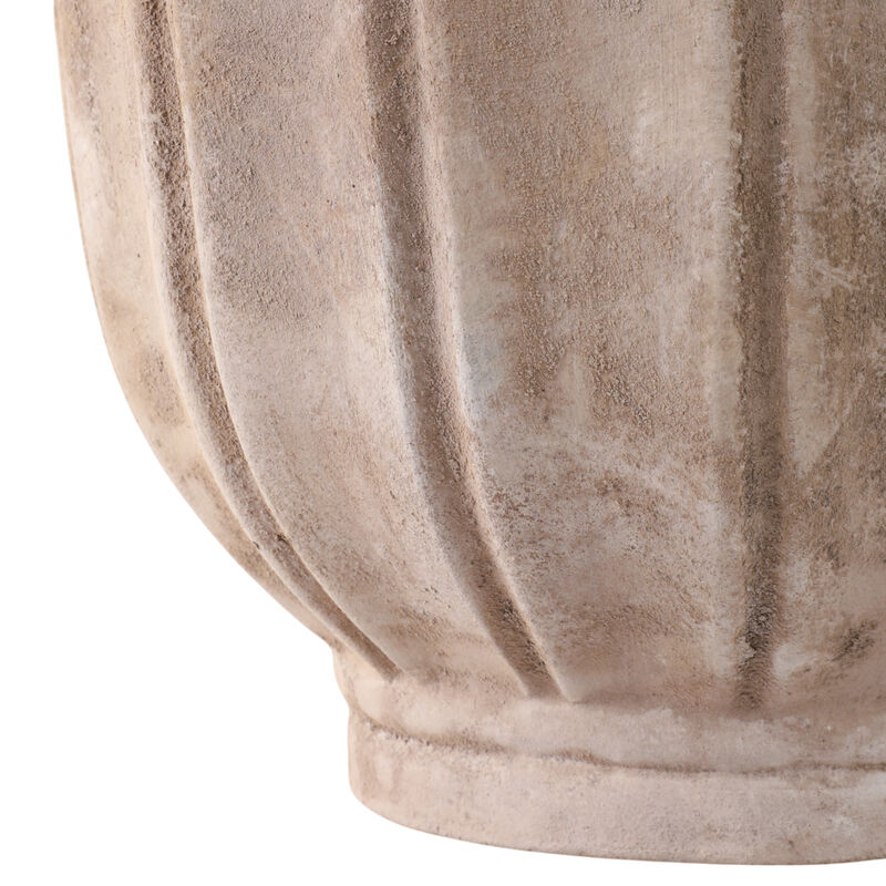 S/3 9/12/15" Terracotta Petal Planters, Antique Wh image number 3