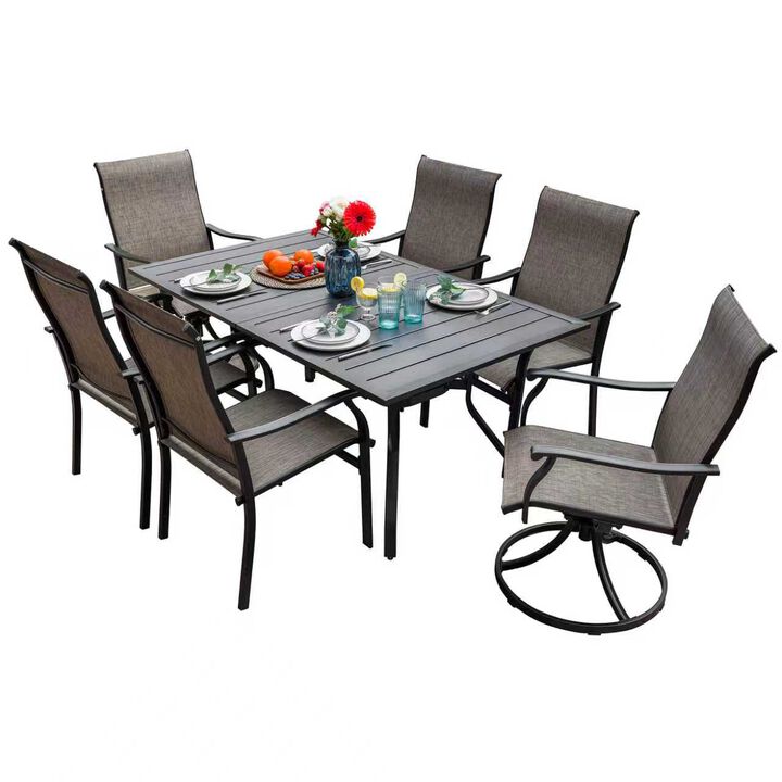 Sour Citrus 7-Piece Outdoor Swivel Patio Dining Set
