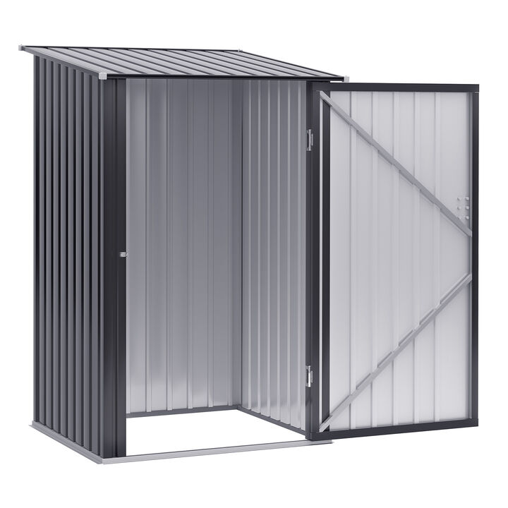 Outsunny 3.3' x 3.4' Outdoor Storage Shed, Galvanized Metal Utility Garden Tool House, 2 Vents and Lockable Door for Backyard, Bike, Patio, Garage, Lawn, Dark Gray