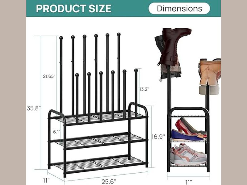 Entryway Shoe Organizer Closet Storage Tall Boot Rack Boot image number 2