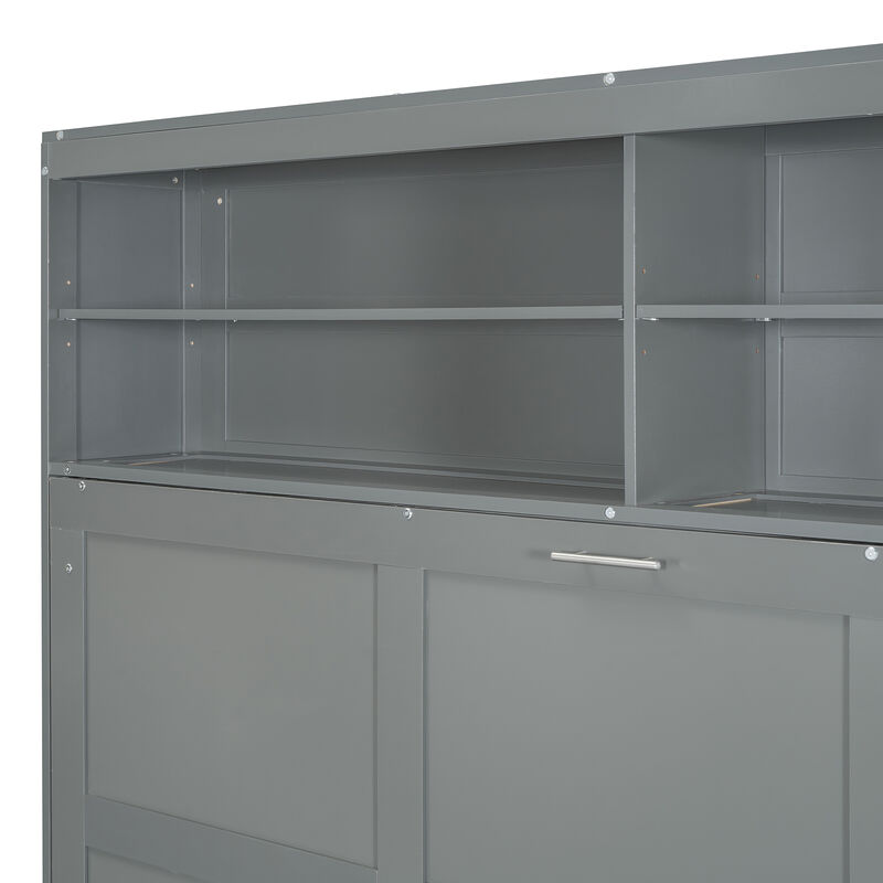 Whisen Queen Size Murphy Bed Wall Bed with Sofa