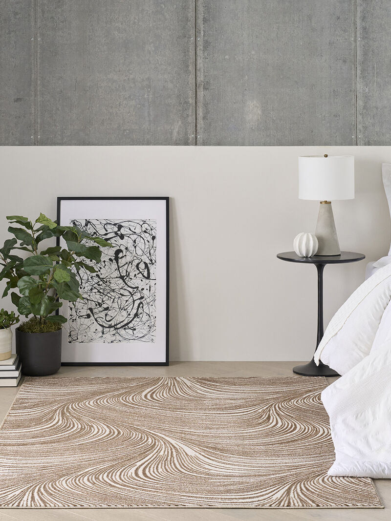 Central Park West CEP02 Beige/Brown 6' x 9' Rug