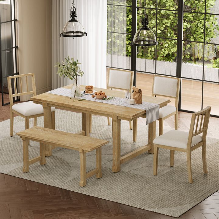 Zebjof 6-Piece Farmhouse Dining Set