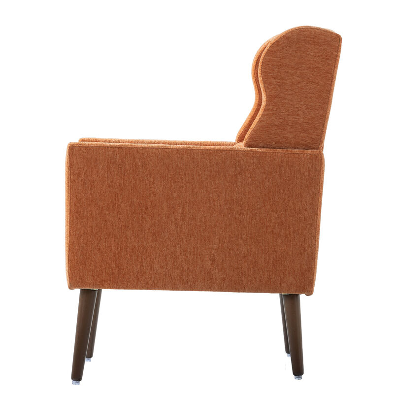 Streamdale Mid Century Modern Orange Upholstered Accent Chair image number 8