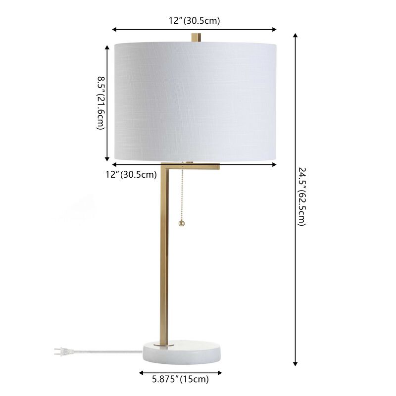Alyssa 24.5" Metal/Marble LED Table Lamp