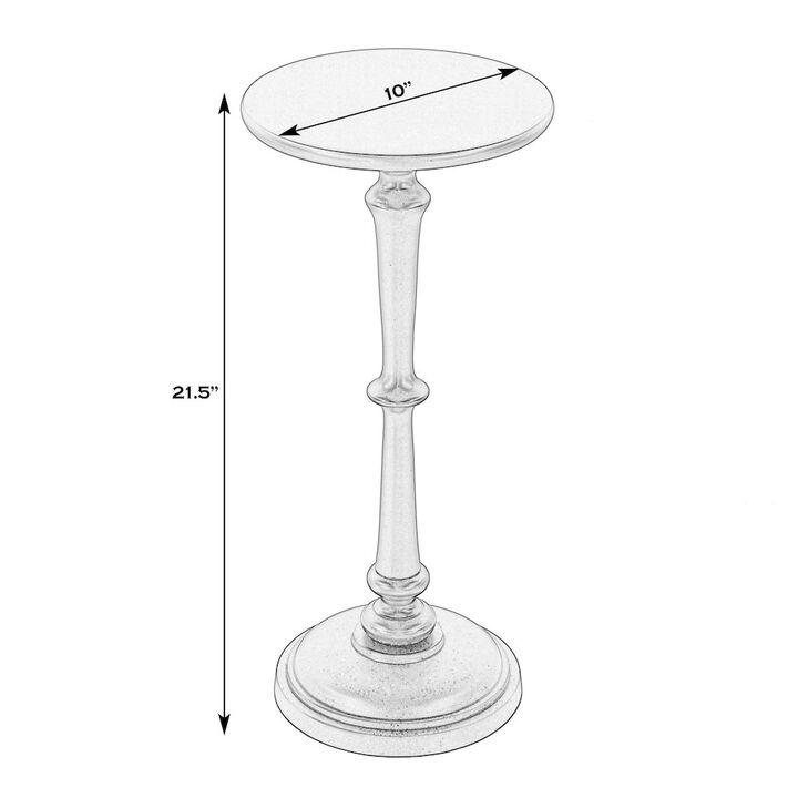 Butler Specialty Alisa 10 in. W Round All Metal Pedestal Base End Table, Bronze