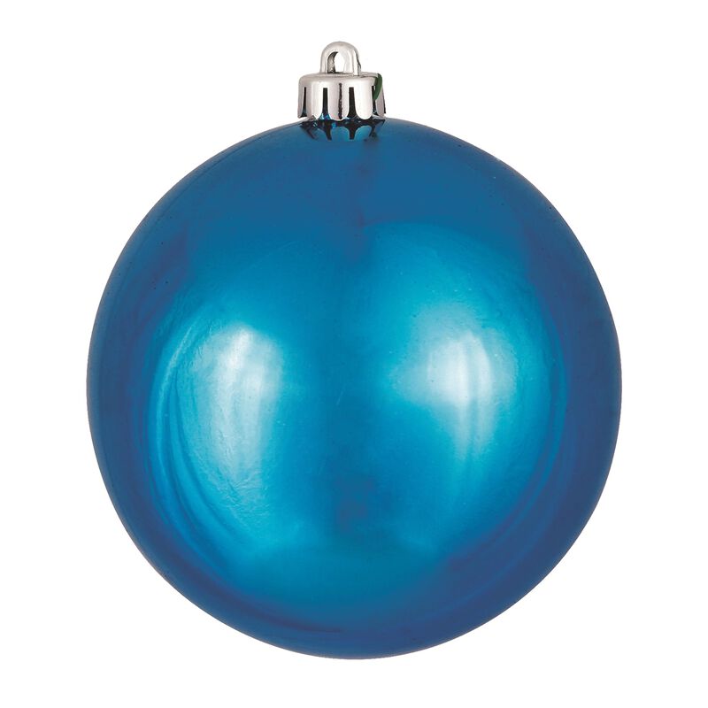 Vickerman 10" Turquoise Shiny Ball Ornament - Shatterproof and UV Resistant - Shiny Blue Christmas Ornament - Reliable and Durable - Ready to Hang - Festive Ornament image number 0