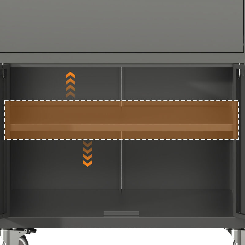 Mondawe Modern Metal Tool Cabinet, Black Grey Mobile Heavy-Duty Storage Cabinet With Wheels