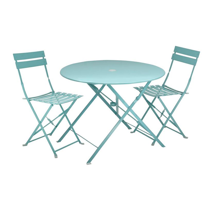 Carolina Living Bistro 30 Round Table Outdoor Set - Set of 3 - Teal